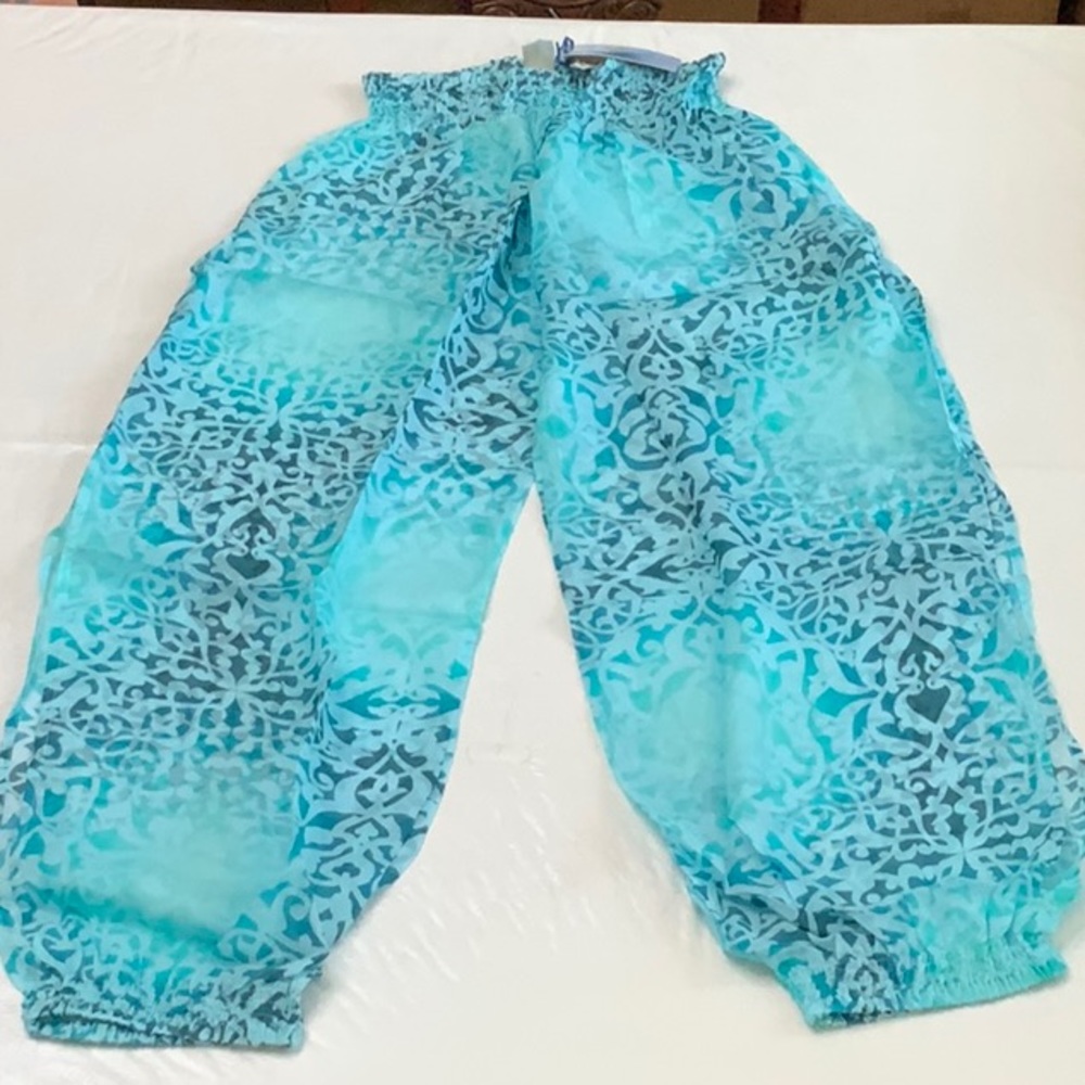 Lisa Blue ARABIAN NIGHTS Side Split Pant - Aqua Marine